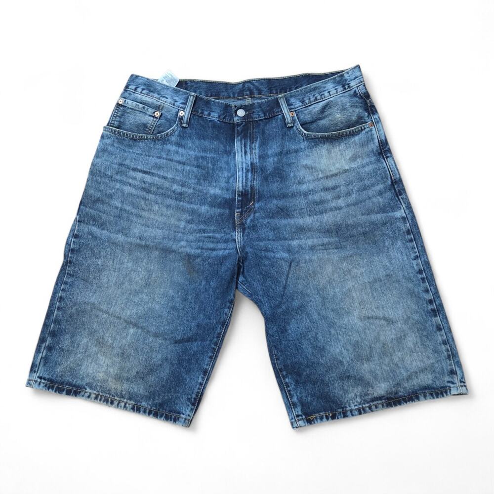 Levis 569 Loose Straight Denim Shorts Mens 38 Blue Baggy Jean Shorts 12" Inseam
